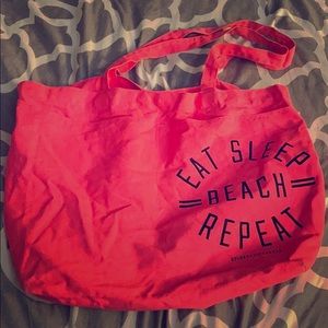 Hot Pink Eat Sleep Beach Repeat Tote